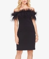 VINCE CAMUTO FEATHER OFF-THE-SHOULDER DRESS