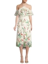 ALICE AND OLIVIA Golda Floral Cold Shoulder Midi Dress