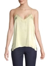 Cami Nyc The Racer Lace-trimmed Silk-charmeuse Camisole In Butter Yellow