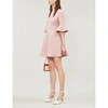 VALENTINO BELL-SLEEVE WOOL AND SILK-BLEND CREPE DRESS