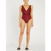 ZIMMERMANN RED JUNO BELTED SWIMSUIT