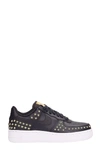 Nike Air Force 1 '07 Lx Embellished Textured-leather Sneakers In Black