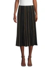 LAFAYETTE 148 Ottoman Pleat Sequin Silk Lurex Midi Skirt