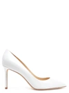 Jimmy Choo Romy 85 Patent Leather Pumps In Optic White