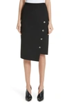 ALTUZARRA BUTTON DETAIL SLIT STRETCH WOOL PENCIL SKIRT,119-504 679