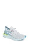 Nike Women's Epic React Flyknit Running Shoes, Blue In Pure Platinum/ White/ Blue