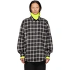 BALENCIAGA BALENCIAGA BLACK AND WHITE OVERSIZED CHECK FLANNEL SHIRT