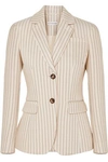 ALTUZARRA ALTUZARRA WOMAN FENICE PINSTRIPED OTTOMAN BLAZER SAND,3074457345619800251