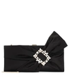 ROGER VIVIER BROCHE VIVIER DRAPÉ SATIN CLUTCH,P00368304