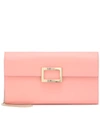 Roger Vivier Viv' Envelope Leather Clutch In Blossom Pink