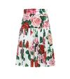 DOLCE & GABBANA FLORAL-PRINTED COTTON SKIRT,P00353704