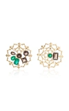 DONNA HOURANI WOMEN'S TRANQUILITY MISMATCHED 18K GOLD; QUARTZ AND EMERALD EARRINGS,709810