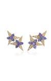 CAROL KAUFFMANN GALACTIC STAR 18K GOLD TANZANITE AND DIAMOND EARRINGS,BRGAS01