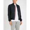 TOMMY HILFIGER STRIPED-TRIM SHELL AND COTTON-JERSEY BOMBER JACKET