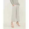 MAX MARA WOMEN'S GREY DAX CHECKED STRAIGHT CROPPED WOOL TROUSERS