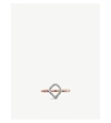 Monica Vinader Riva Mini Kite 18ct Rose Gold Vermeil On Sterling Silver Diamond Stacking Ring In White