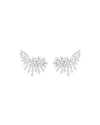 HUEB LUMINUS 18K WHITE GOLD DIAMOND CURVED EARRINGS,PROD217320147