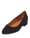 Aquatalia Penina Suede Rubber-sole Ballet Flats In Black