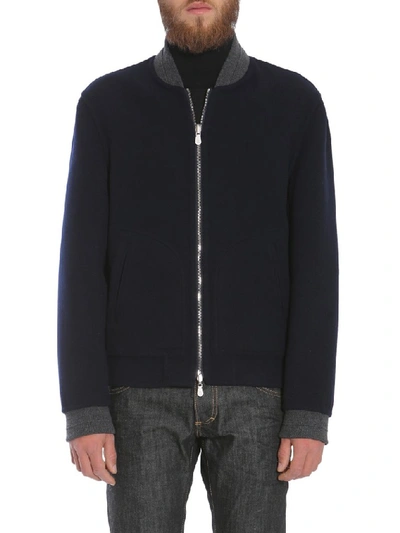 Brunello Cucinelli Reversible Bomber Jacket In Blue