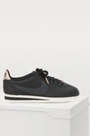 Nike Classic Cortez Textured-leather Sneakers In Black/anthracite-mtlc Red Bronze-phantom