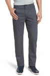 Ag Everett Sud Print Slim Straight Leg Pants In Fine Plaid Grey Stone