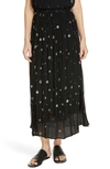 VINCE DOT METALLIC EMBROIDERED SILK MIDI SKIRT,V549430488