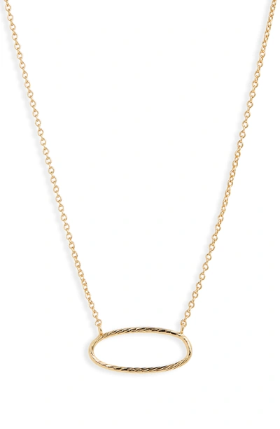 Gorjana Presley Oval Pendant Necklace In Gold