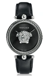 VERSACE PALAZZO EMPIRE LEATHER STRAP WATCH, 39MM,VCO020017