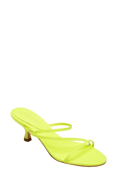 Schutz Women's Evenise Neon Kitten Heel Sandals In Neon Yellow