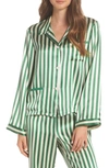 MORGAN LANE RUTHIE SILK STRIPE PAJAMA TOP,18N38S