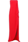 HALSTON HERITAGE HALSTON HERITAGE WOMAN STRAPLESS DRAPED CREPE GOWN PAPAYA,3074457345619802286