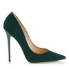 JIMMY CHOO ANOUK Forest Suede Pointy Toe Pumps,ANOUKSUE S