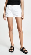 Frame Le Super High Raw Fray Shorts Au Natural Clean In Blanc