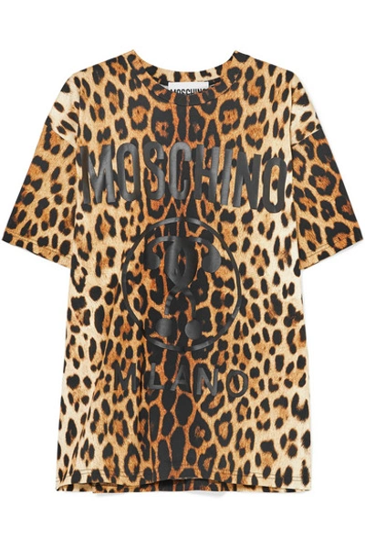 Moschino Leopard-print Cotton-jersey T-shirt In Animal Print