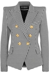 BALMAIN DOUBLE-BREASTED HOUNDSTOOTH COTTON-BLEND JACQUARD BLAZER