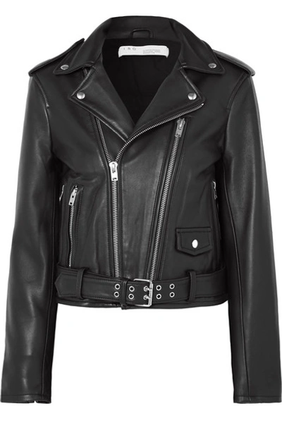 Iro Bapey Cropped Leather Moto Jacket In Black ModeSens
