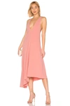 TIBI V Neck Draped Dress,TIBI-WD537