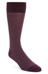 Cole Haan Pique Texture Crew Socks In Purple