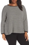 EILEEN FISHER STRIPE ORGANIC COTTON CHENILLE SWEATER,R8IAP-W4959X