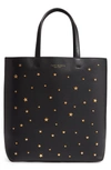 TORY BURCH SMALL STAR STUDDED LEATHER TOTE - BLACK,51081