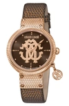 ROBERTO CAVALLI BY FRANCK MULLER DOTTED LEATHER STRAP WATCH, 34MM,RV1L062L0016