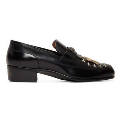 Gucci Black Ny Yankees Edition High Loomis Loafers In 1000 Black