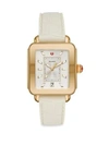 MICHELE WATCHES Deco Sport Goldtone Embossed Silicone Watch