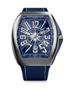 FRANCK MULLER Yachting Vanguard Stainless Steel & Leather Strap Watch