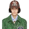 GUCCI GUCCI MULTICOLOR NY YANKEES EDITION PLAID PATCH CAP