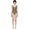 HAIGHT HAIGHT TAUPE THIN STRAP ONE-PIECE SWIMSUIT