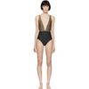HAIGHT HAIGHT BLACK AND TAUPE MARINA ONE-PIECE SWIMSUIT