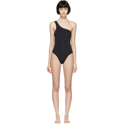 Haight Organic Lycra One-shoulder Swimsuit In Black