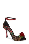 DOLCE & GABBANA ROSE & LEOPARD SANDAL,CR0707AZ428