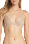 Natori Feathers Contour Plunge Bra In Cafe